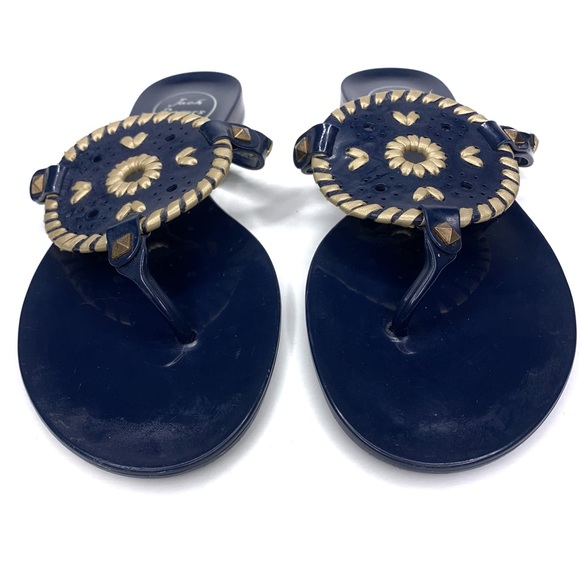 Jack Rogers Georgica Jelly Midnight Gold Sandals - Picture 2 of 6
